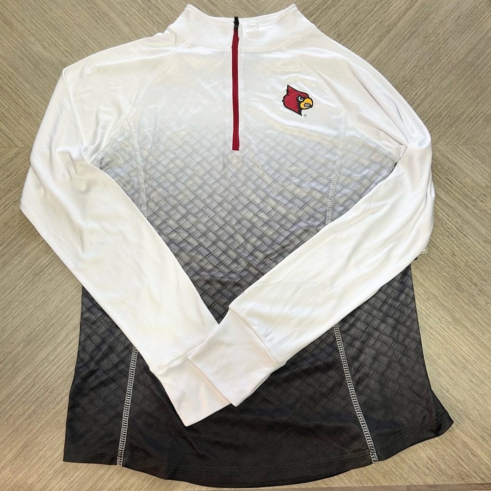 Colosseum Gray and White Quarter-Zip Pullover